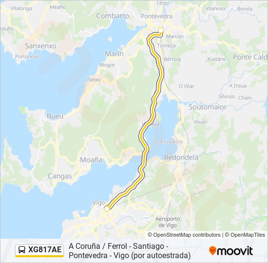 XG817AE bus Mapa de línia