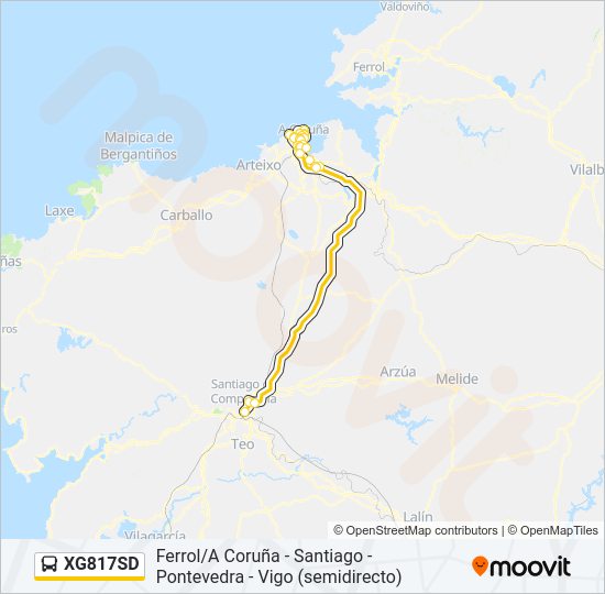 XG817SD bus Mapa de línia