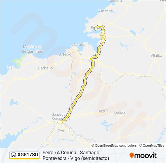 XG817SD bus Mapa de línia