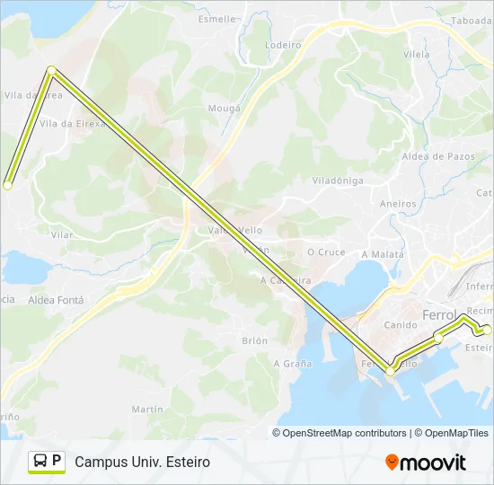 P Bus Line Map