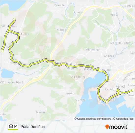 P Bus Line Map