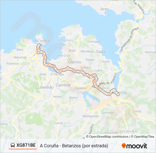 XG871BE Bus Line Map