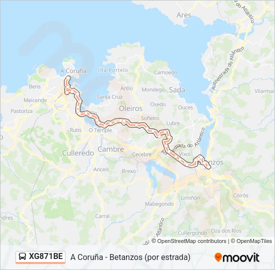 XG871BE Bus Line Map