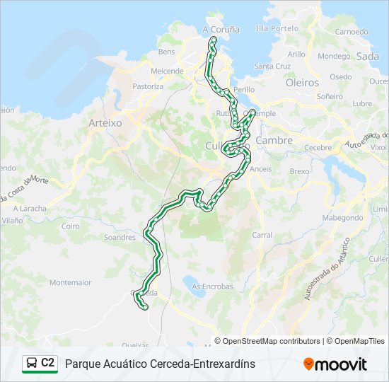 C2 bus Mapa de línia