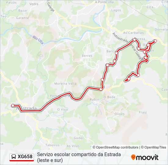 XG658 Bus Line Map