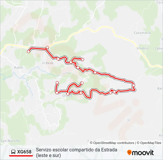 XG658 Bus Line Map