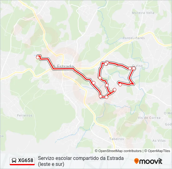 XG658 Bus Line Map