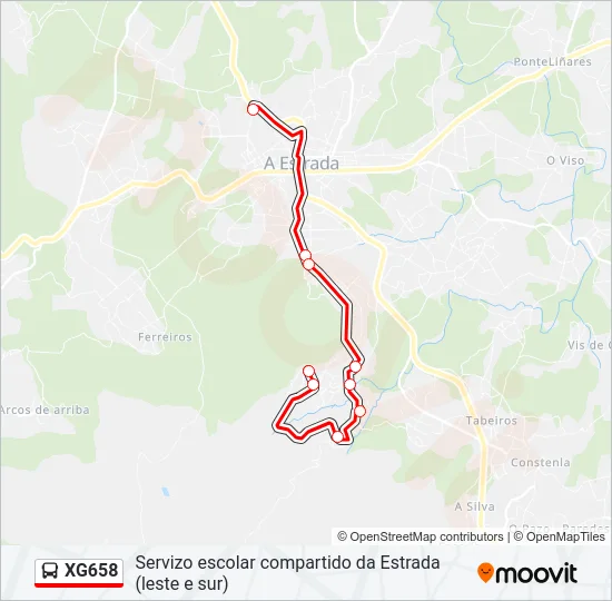 XG658 Bus Line Map