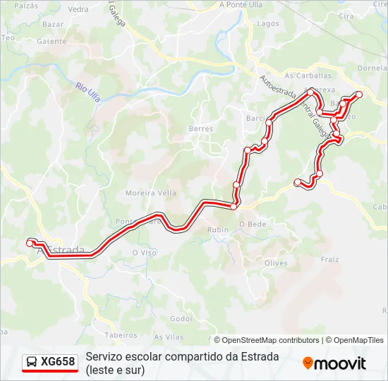 XG658 Bus Line Map