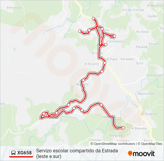XG658 Bus Line Map