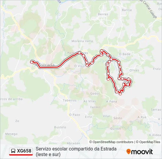XG658 Bus Line Map