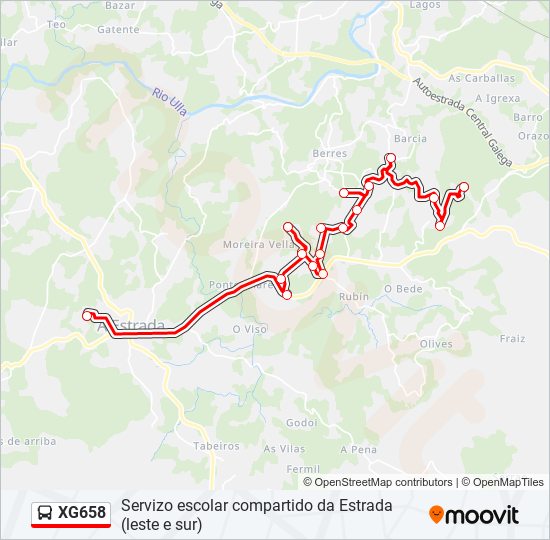 XG658 bus Line Map