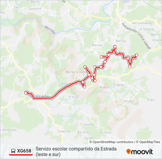 XG658 Bus Line Map