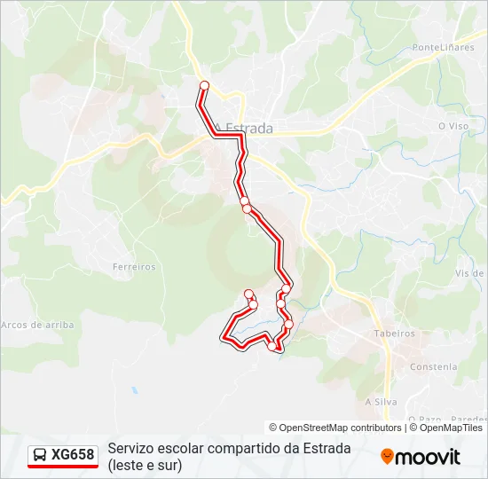 XG658 Bus Line Map