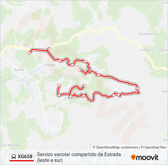 XG658 Bus Line Map