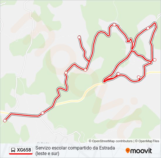 Mapa de XG658 de autobús