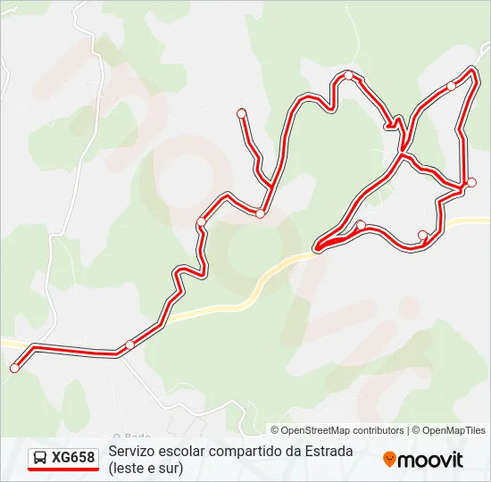 XG658 Bus Line Map