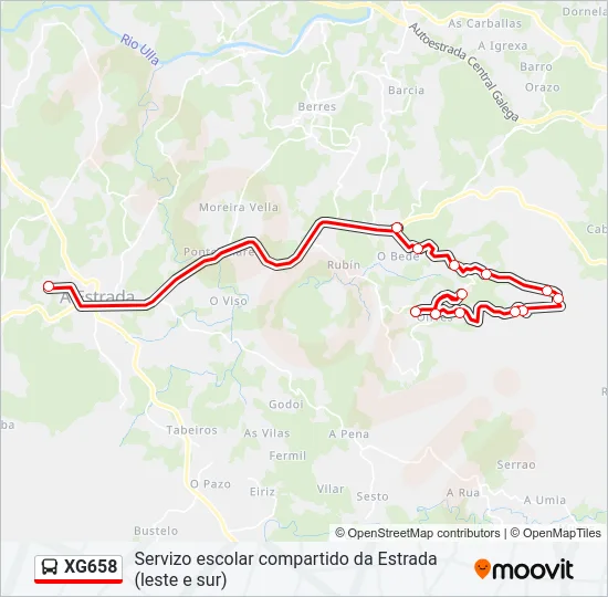 XG658 Bus Line Map