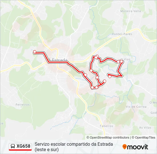 XG658 Bus Line Map