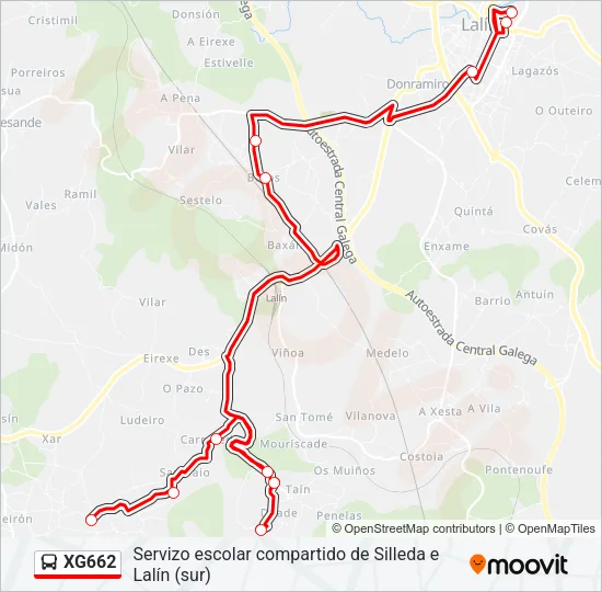 XG662 Bus Line Map