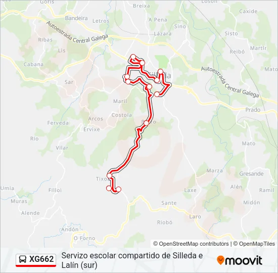 XG662 Bus Line Map
