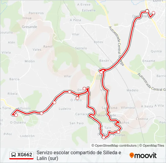 XG662 Bus Line Map