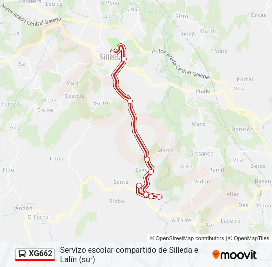 XG662 Bus Line Map