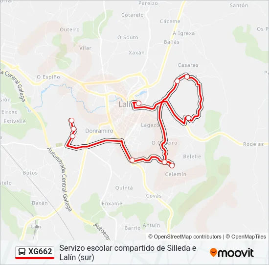 XG662 Bus Line Map