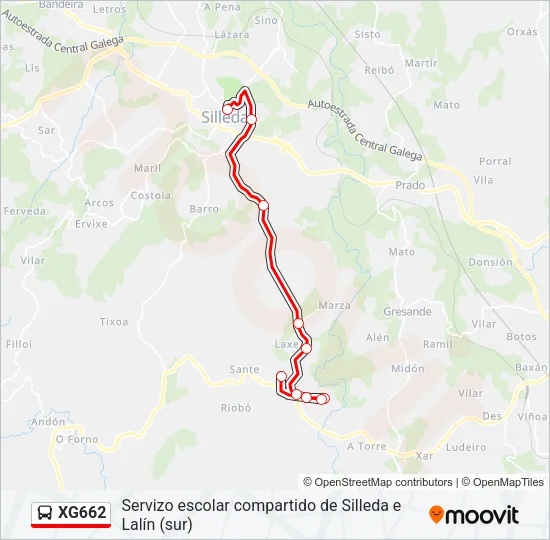 XG662 Bus Line Map