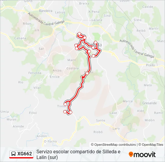 XG662 Bus Line Map