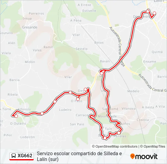 XG662 Bus Line Map