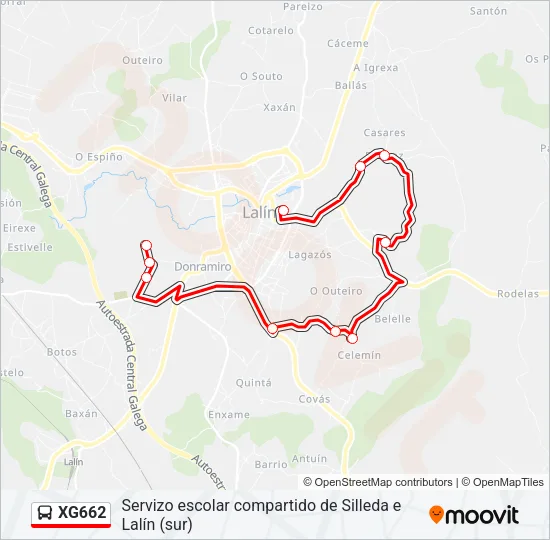 XG662 Bus Line Map