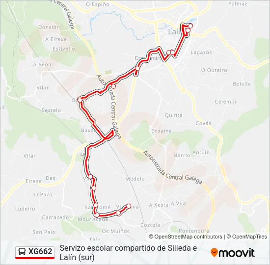 XG662 Bus Line Map