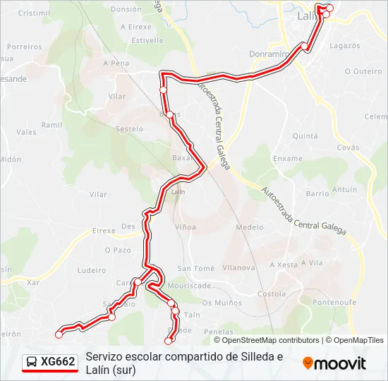 XG662 Bus Line Map