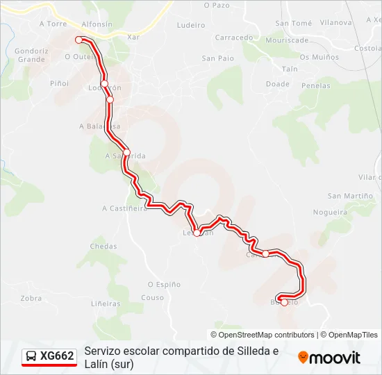 XG662 Bus Line Map
