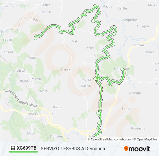 XG699TB bus Mapa de línia