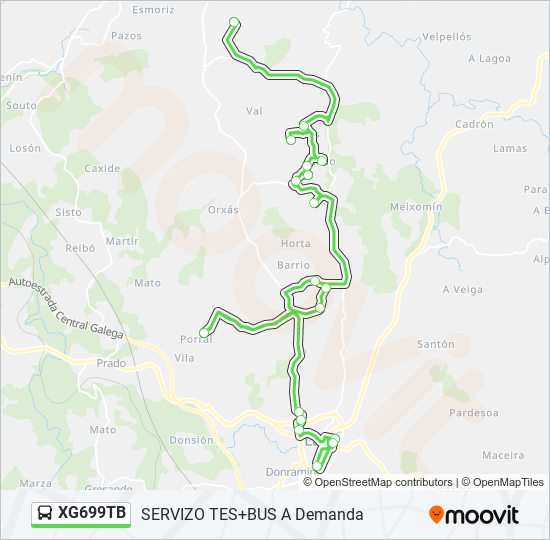 XG699TB bus Mapa de línia