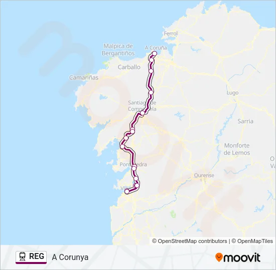 REG Train Line Map