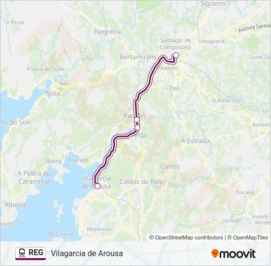 REG Train Line Map