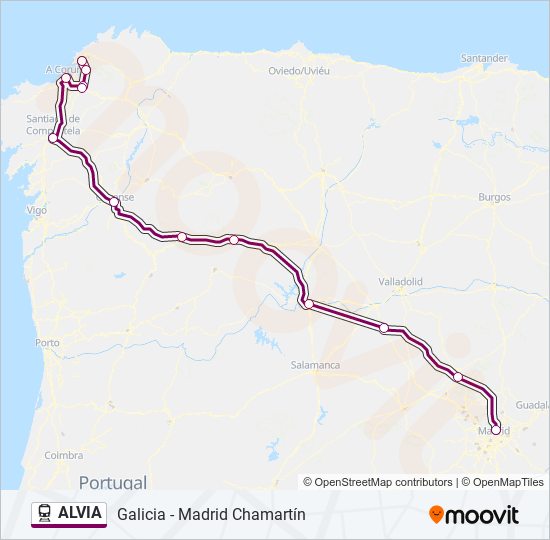 ALVIA train Line Map