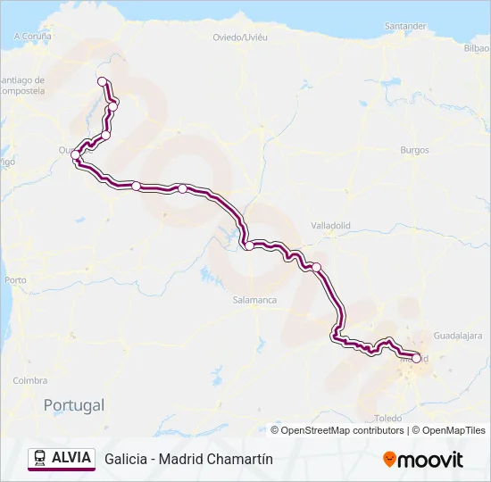 ALVIA Train Line Map