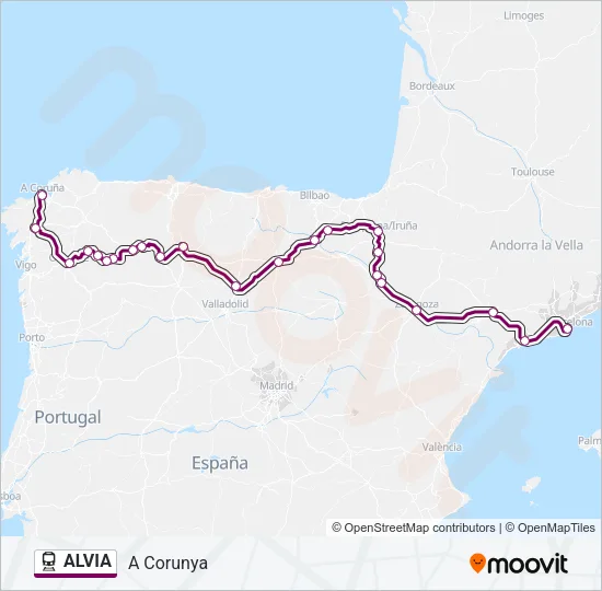 ALVIA Train Line Map