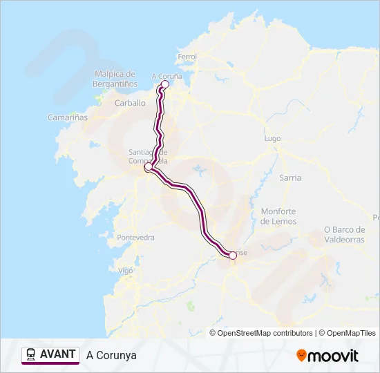 AVANT Train Line Map