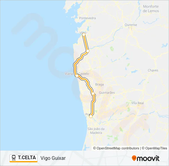 T.CELTA Train Line Map