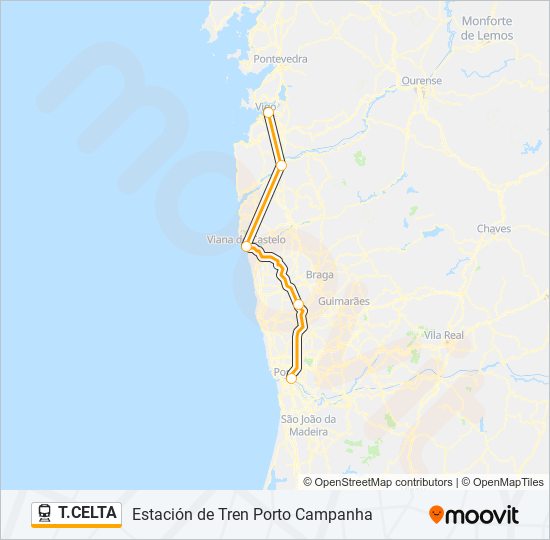 Mapa de T.CELTA de tren