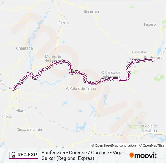 REG.EXP Train Line Map
