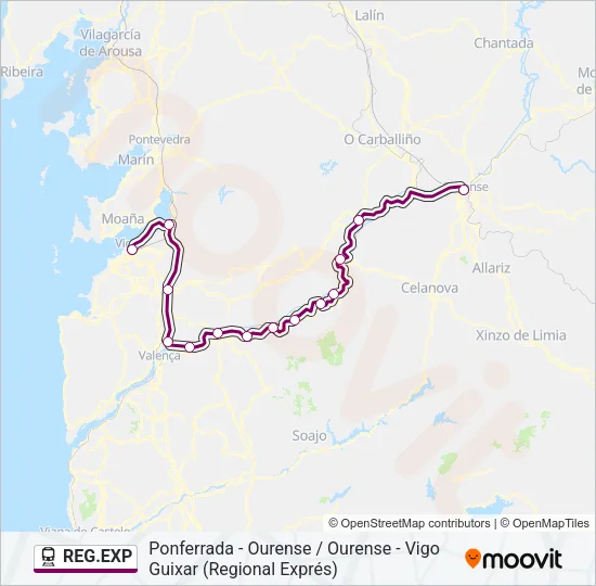 REG.EXP Train Line Map