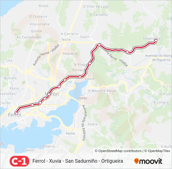 C1 Train Line Map