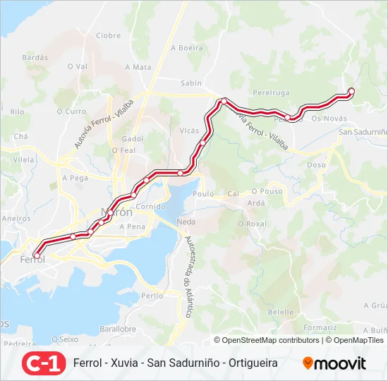 C1 Train Line Map