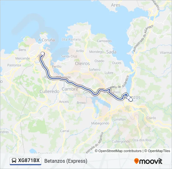 XG871BX Bus Line Map